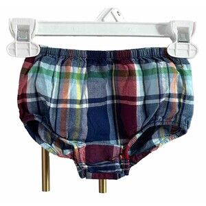 Ralph Lauren Plaid Diaper Cover Bloomer Baby Girls Sz 9 Mths Preppy Colorful